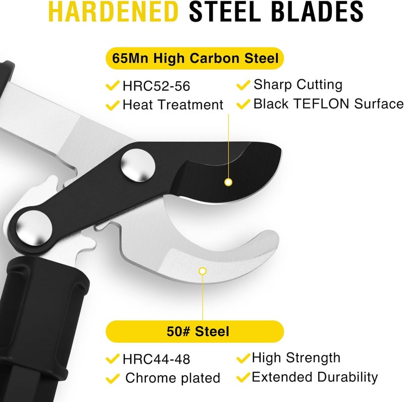 Yesker 19" Loppers Heavy Duty Branch Cutter Sharp Steel Blade Tree Trimmer up to 1" Diameter Cut Capacity Powerful Gear Action Lightweight Bypass Loppers Tools for Tree Trimming Garden Maintenance - Image 2